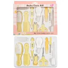 Kit de soins de santé multi usages pour nouveau né, brosse à ongles et à cheveux, thermomètre pratique, pour bébé, usage quotidien, 10 pièces