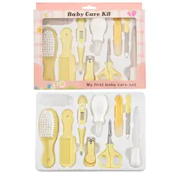 Multi-use Newborn Infant Child Health Care Set Nail Hair Brush Thermometer Convenient Daily Baby Hair Brush Care Kits 10pcs