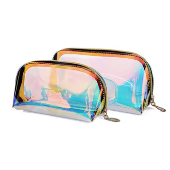 

2020 Fashion Laser Cosmetic Bag Women Makeup Case TPU Transparent Beauty Organizer Pouch Female Jelly Bag Lady Make Up Pouch