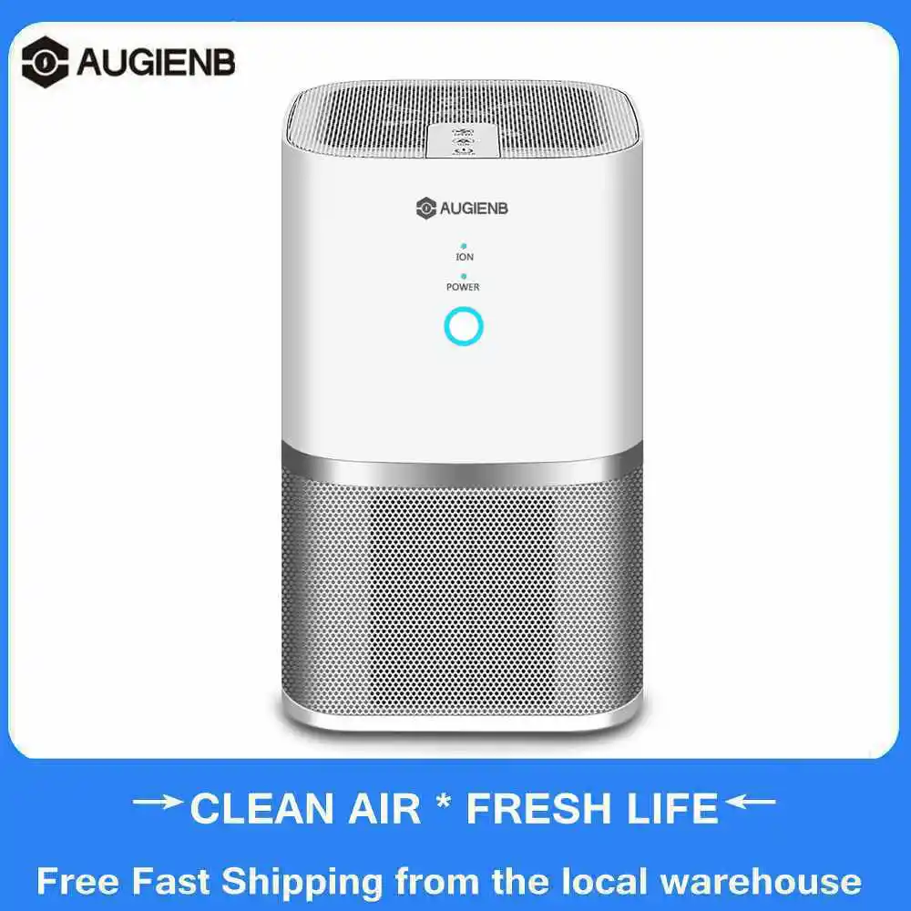 

AUGIENB A-DST01 Air Purifier HEPA Filter Air Cleaner for Allergen Pollen Dust Pest Dander Smokes PM2.5 Eliminator Ion Generator