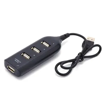 

High Speed Micro Mini 4 Ports 2.0 USB HUB splitter Adapter For Laptop PC Notebook Receiver Computer Peripherals Accessories:Blac