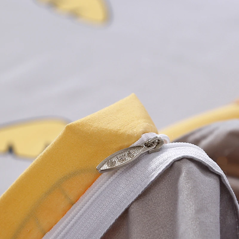 Têxteis para o Лар Desenhos animados Rabanete Amarelo 3/4 Conjunto de Roupa de Cama Lençóis das Crianças Colchas Lençóis Fronhas