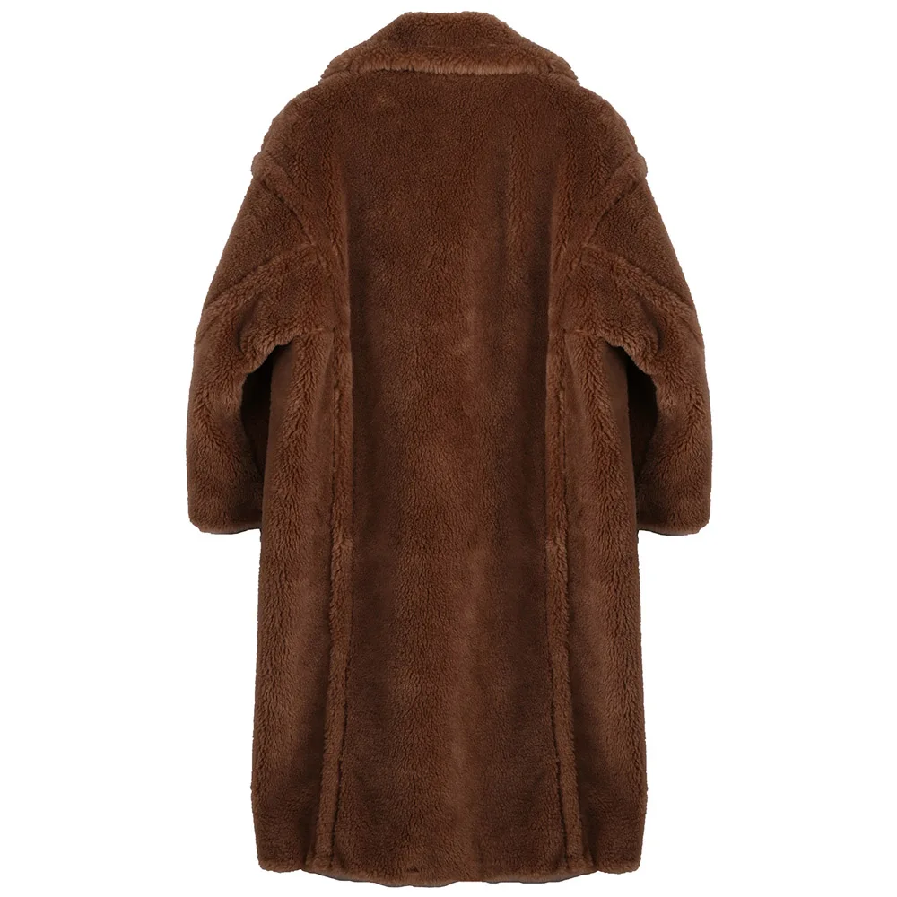 Yoloagne зимнее теплое толстое женское длинное меховое пальто высокого качества дамское натуральное шерстяное меховое пальто