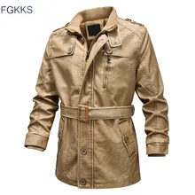 FGKKS, зимние Брендовые мужские Куртки из искусственной кожи, мужские Модные кожаные куртки с эффектом потертости, мужские кожаные куртки для улицы, локомотив