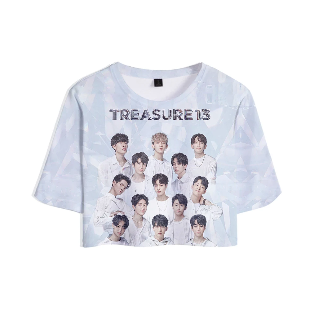 

Treasure 13 Print Midriff-baring T-shirt Sexy Women Fashion Popular Casual Harajuku Soft Short Sleeve T-shirt Hot Sale