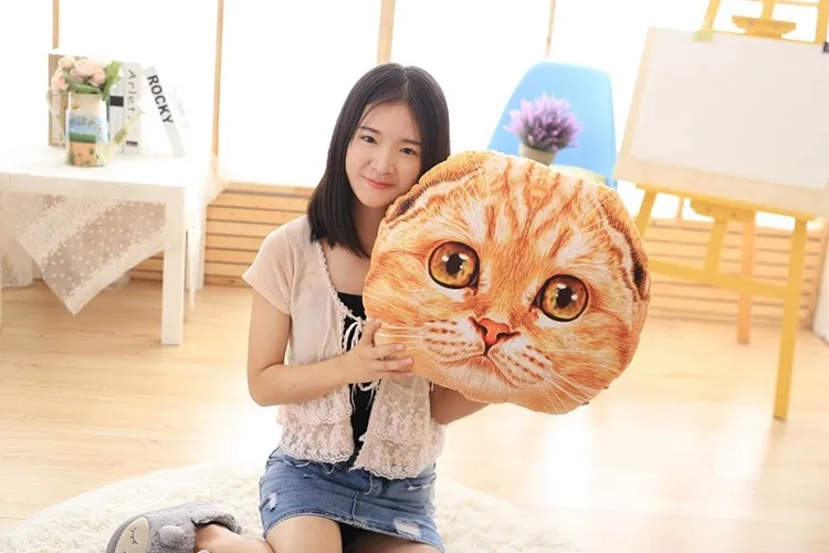 Подушка для кошки, креативная 3D модель, подушка для головы кошки, животное, Аватар, плюшевые игрушки