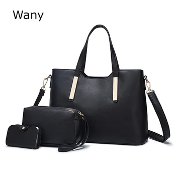 

New Women Handbags Fashion Composite Bags 3 pcs/set Female Shoulder Bag Big Handbag+purse+card package