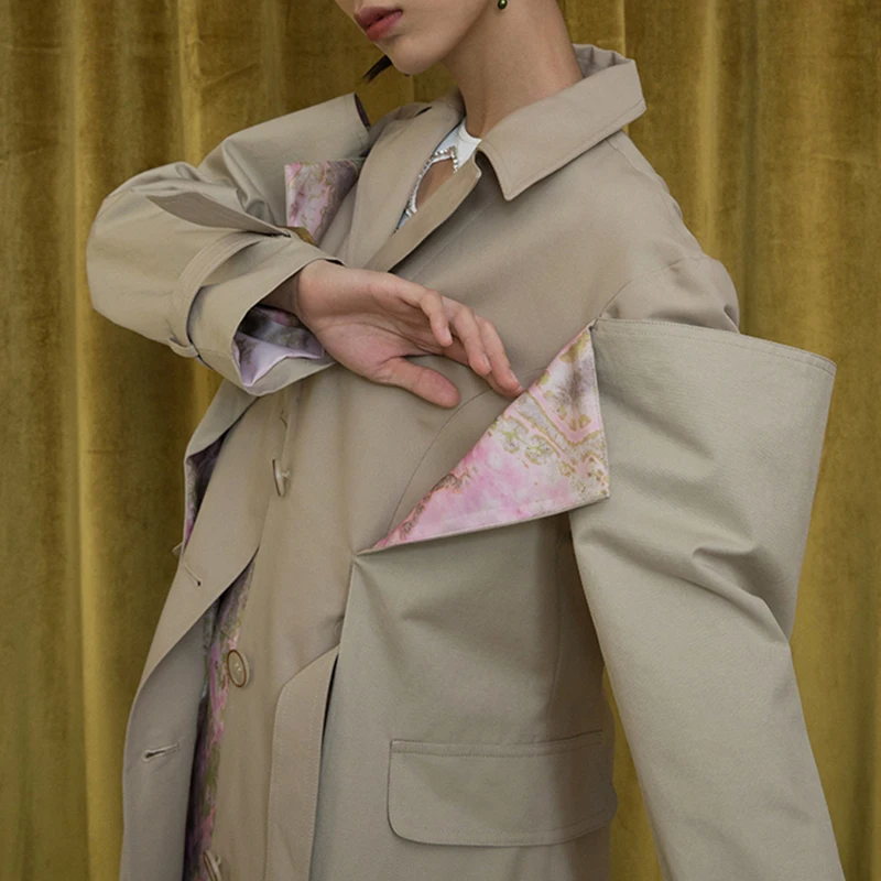 TWOTWINSTYLE Casual Patchwork Windbreaker Jacket