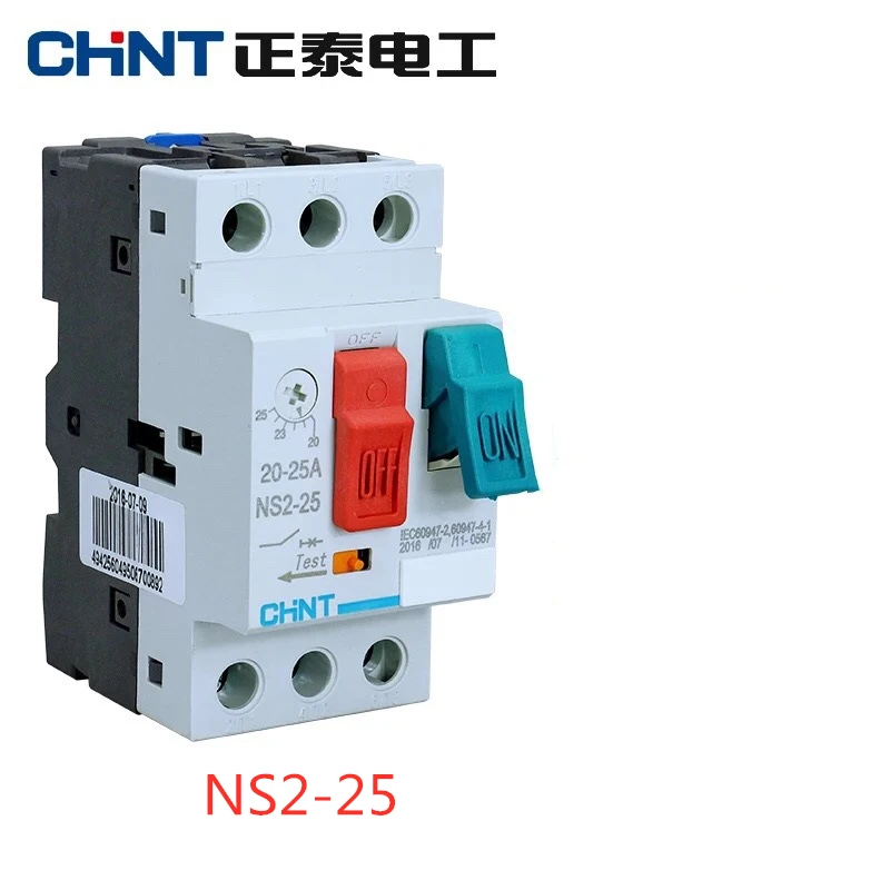 Acionador de partida do motor de chint chnt NS2-25 25X NS2-25/AE AU 11 1,6-2.5a прерыватель двигателя do прерыватель do