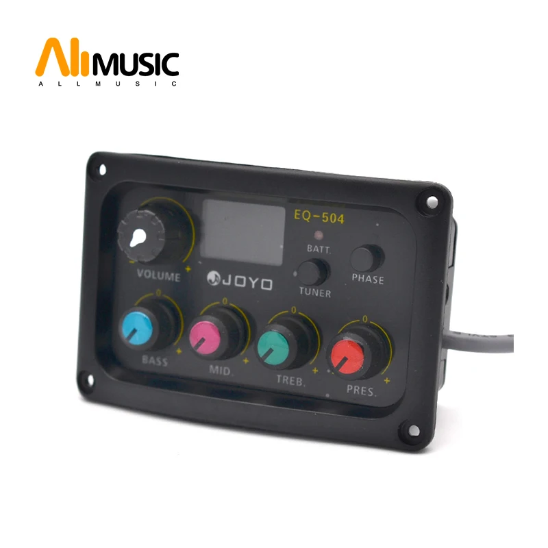 4-полосный эквалайзер Joyo EQ-504 с тюнером для акустической гитары цветная ручка