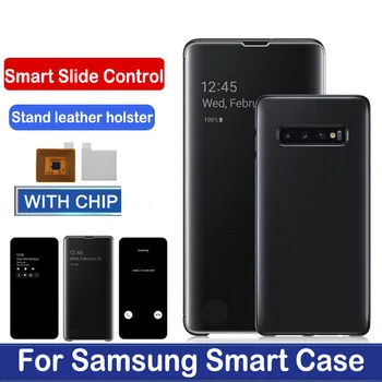 

Smart Chip Flip Mirror Case For Samsung Galaxy S10 S8 S9 Plus Leather Case Cover for Samsung Note 10 8 9 5 S8 S9 Plus S6 S7 Edge