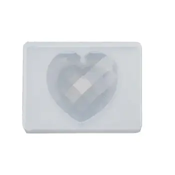 

Faceted Heart Shape Pendant With Hanger Hole Resin Mold Jewelry Making Tools T4MD