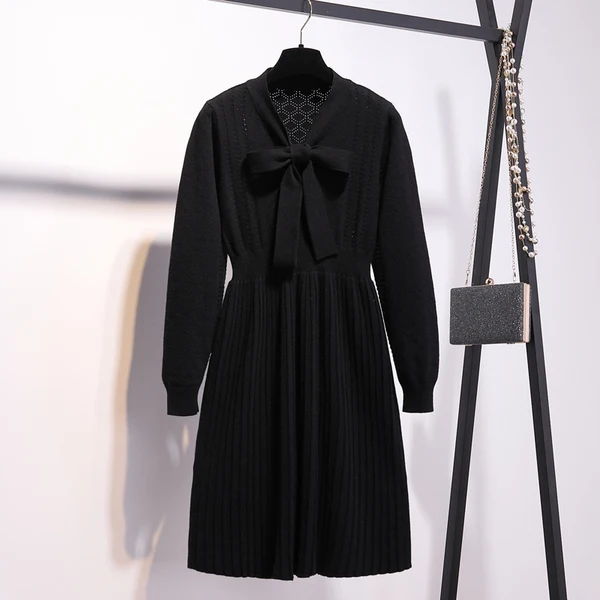 Женское трикотажное платье свитер элегантное облегающее плиссированное