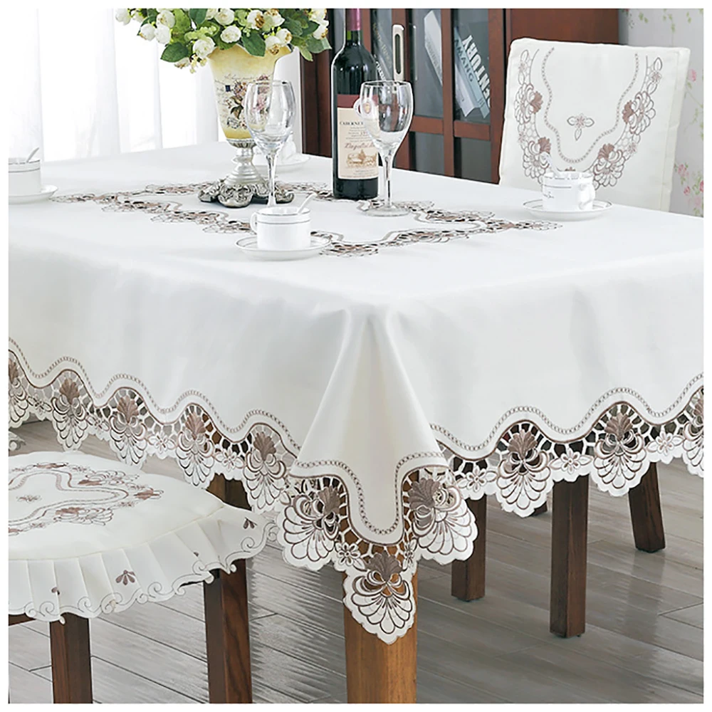 

Lychee Pastoral Style Embroidery Table Cloth Simple Rectangle Table Cover Home Wedding Birthday Party Tablecloth