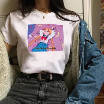 

kuakuayu HJN I'm Tired from Crying So Much Sailor Moon Quotes T-Shirt Women Kawaii Japanese Anime Aesthetic White Tee Hipsters