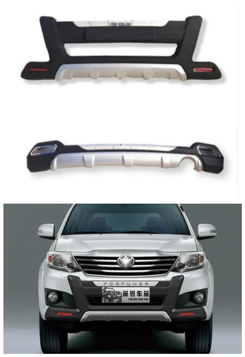 

ABS Car Front+ Rear Bumper Protector Cover Guard Skid Plate Fits For Toyota Fortuner 2012 2013 2014 2015