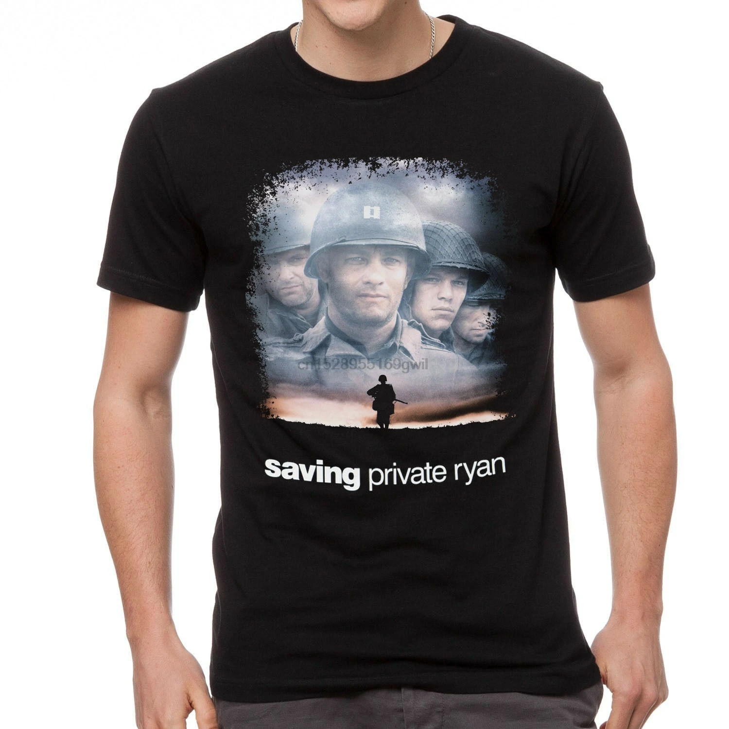 

Saving Private Ryan Men T-Shirt Black Clothing 6-A-189