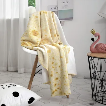 

JOYLIVE Soft Throw Coral Fleece Tortilla Nap Wrap Blankets Warm Flannel Burrito Blankets Round Shape Airplane Travel