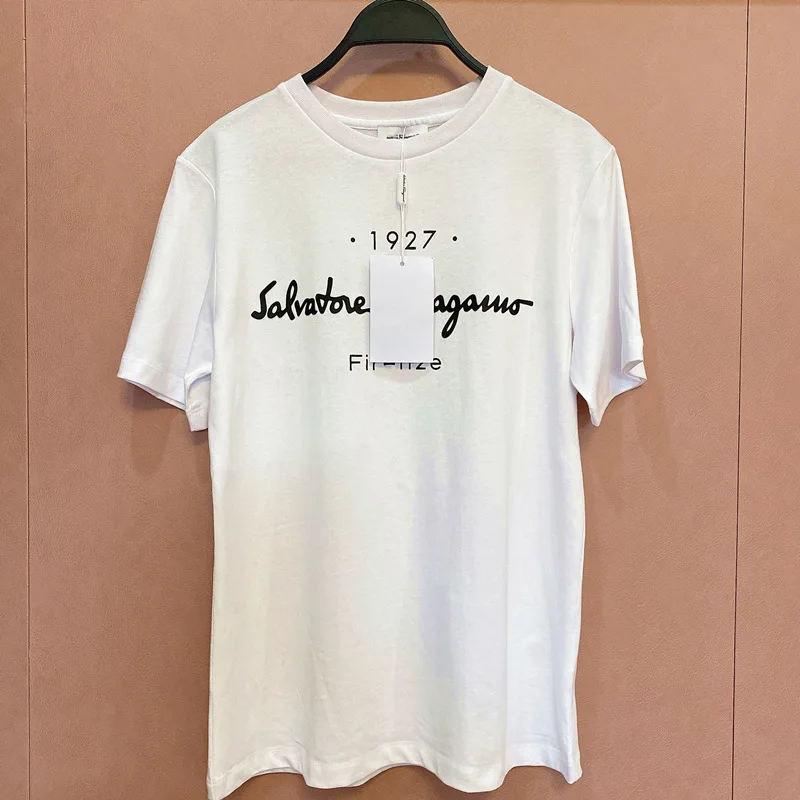 

2020 Spring And Summer F Home Offset Printing Lettered Loose Short Sleeve Girl'S Crew Neck 1927 Printed Fashion Korean-style Cot