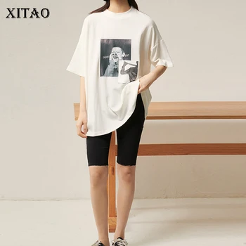 

XITAO Letter Print Casual Loose T Shirts Women 2020 Summer Tide Fashion Hongkong Style O Neck Collar Half Sleeve Top GCC3500