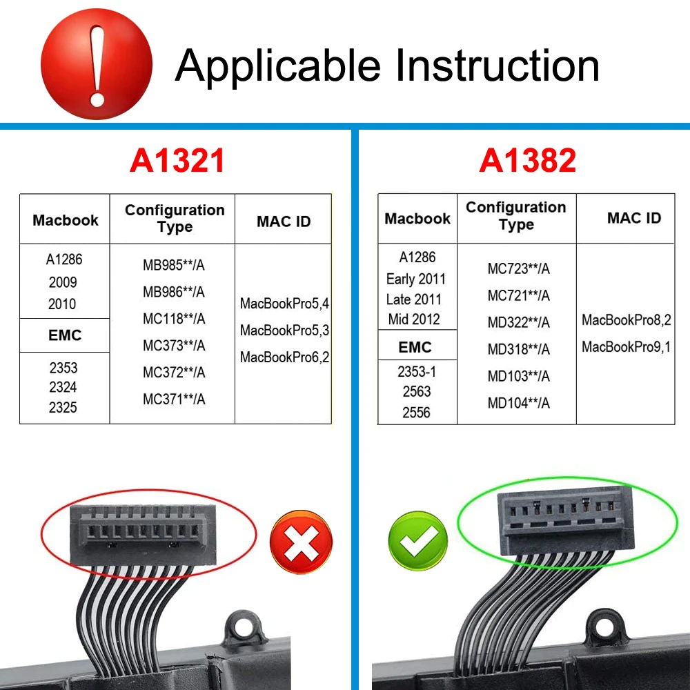 Kingsener-bateria de Laptop A1382 para Apple Macbook Pro 15. Modelos A1286 2011 2012 Versão Mc721 Mc723 Mc847 Md318 Md322 Md103. Baterias p/ laptop - Imagem 6