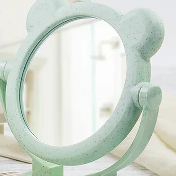 

Simple round makeup mirror cartoon big bear double-sided rotating vanity mirror desktop small mirror