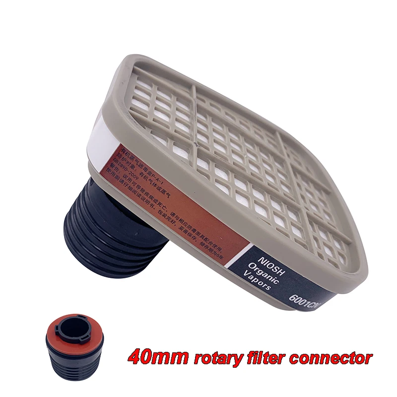 Paire de filtres 6001/2091 pour masque demi visage, protection respiratoire, présentés côte à côte