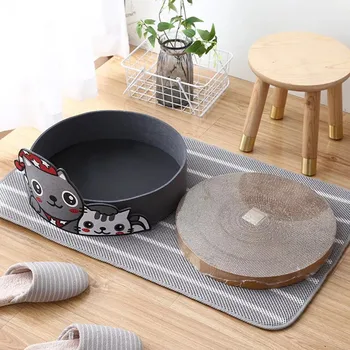 

Felt Corrugated Cats Scratch Board Multi-function Cats Scratch Board Toy Dual-use Removable Cat Litter Universal Four Seasons