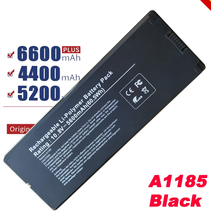 Черный Аккумулятор для ноутбука Apple macbook a1185 MacBook 13 дюймов A1181 A1185 MA561 MA566 черный|battery