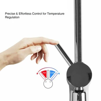 

Tap Kitchen Faucet Modern Single Hole Chrome Plated Rotation 360° Swivelbutton On The Top Of Sprayer To Switch