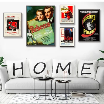 

REBECCA (1940) Story Hitchcock Classic Movie Old Film Retro Vintage Poster Canvas Painting DIY Wall Paper Home Decor Gift