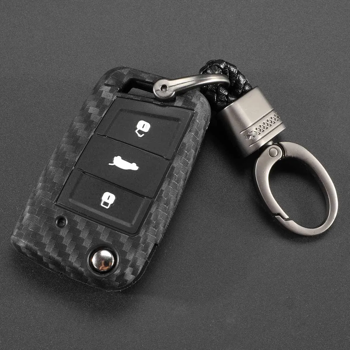 

Carbon Silicone Car Key Cover Case Protect for VW Polo Golf 7 for Skoda Octavia for SEAT Leon Ibiza