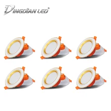 6 упаковок/Лот, 220 В Светодиодный точечный светильник, светодиодный, 3 цвета, меняющийся, 3 Вт, утопленное крепление, энергосберегающее освещение для спальни, кухни, внутреннего освещения
