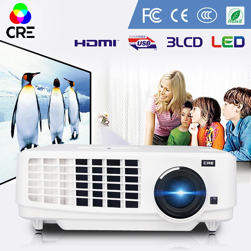 CRE X1800 factory wholesale 3LED 3LCD daylight 3800 Lumens school business use 1080P HD