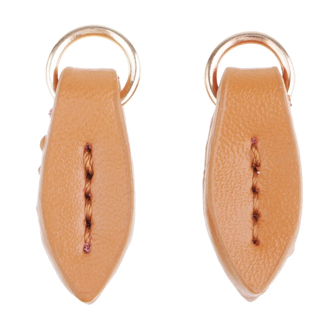 2Pcs Leather Zipper Tags Fixer Pull Replacement DIY Wallet Purse Bag 