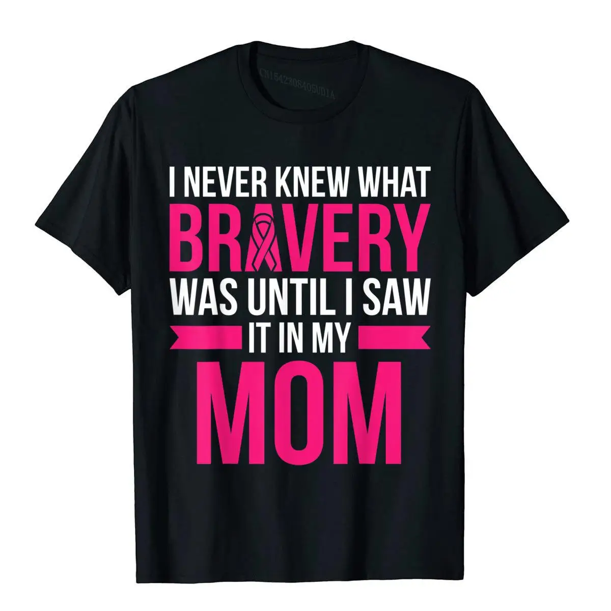 Mom Bravery Survivor Breast Cancer Awareness Shirt__B6672black