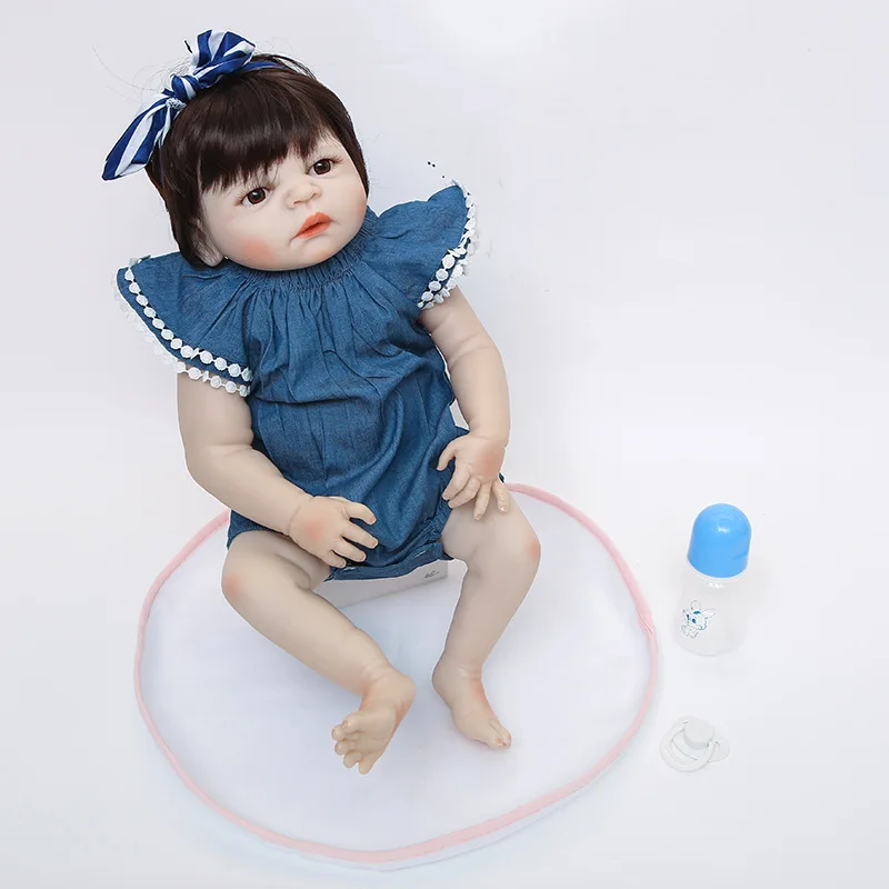 

24-Inch Model Infant Soft Silcone Baby Cute Doll Reborn Baby Doll Vinyl CHILDREN'S Toy Hot Sales-