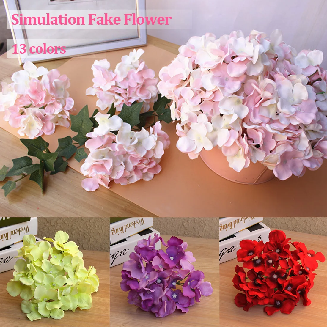 

Artificial Hydrangea 1pcs Silk flowers Fake flower Wedding Decoration Spring vivid Big For Wedding Home Decoration