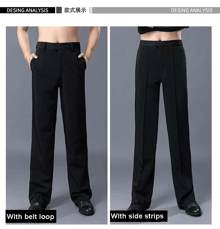 ballroom outfit men Latin Dance Pants For Male Black Standard Pant Men Rumba Samba Chacha Professional Trouser Ballroom Practice Show Wear N7038 male dance outfits