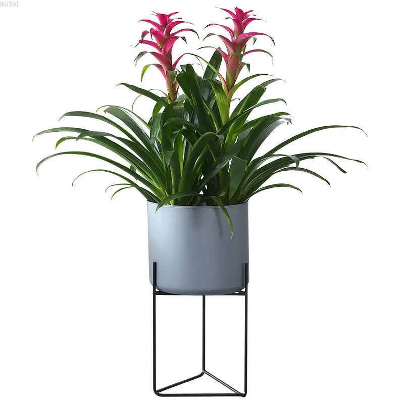 

Metal Scandinavian Creative Indoor Iron Flower Rack Floor Style Green Plant Pot Tray Balcony Indoor Plant Rack Storage Box