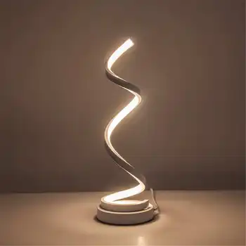 

LED Spiral Table LampModern Curved Snake Bedside Lamp Dimmable Living Room and Bedroom Art Deco Reading Lamp Eye Protection