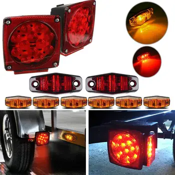 

10PC Over 80" Truck Trailer LED Light Kit Stop Turn Tail Side Marker Light Waterproof Signal Lights Warning Lamp car accessories