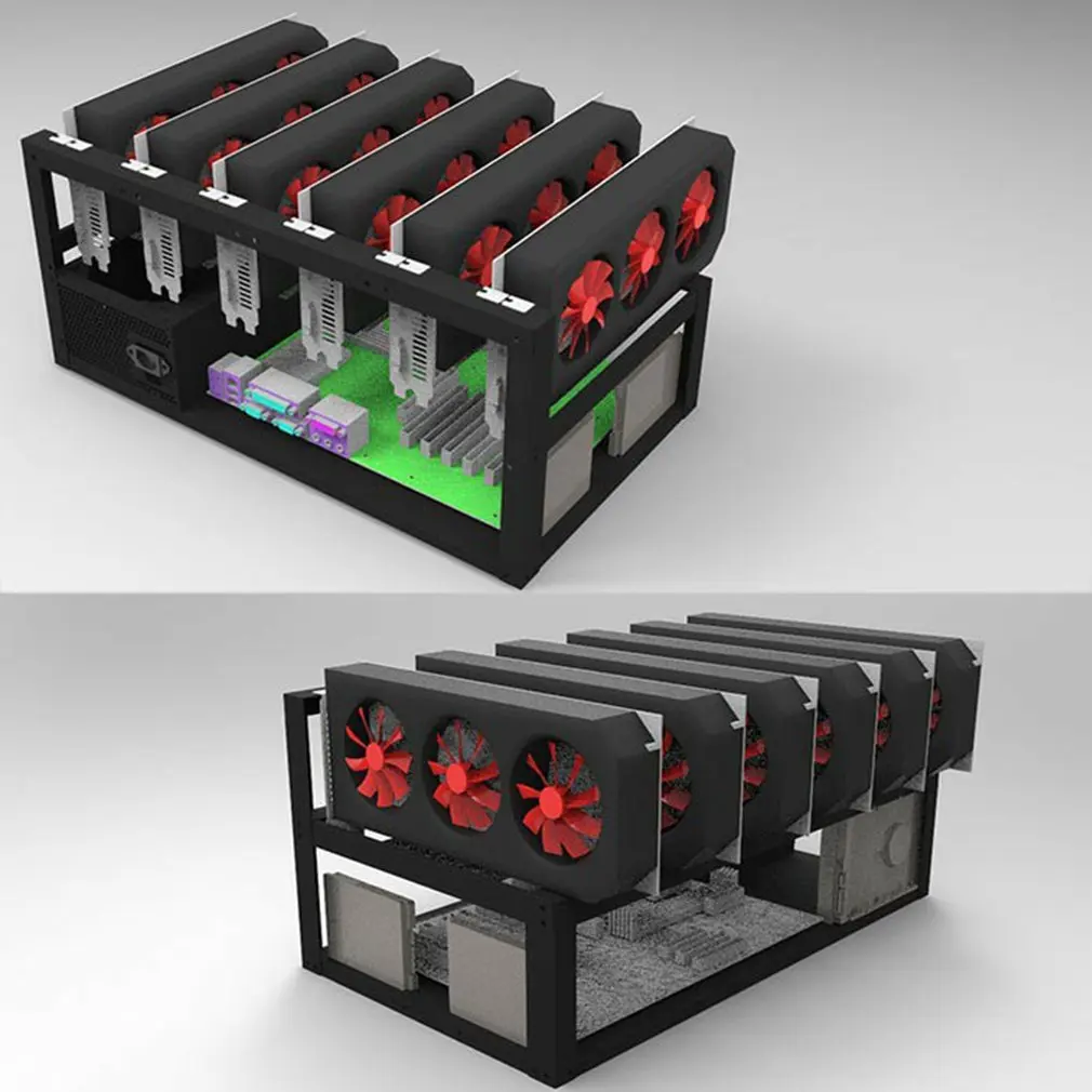 Stackable Open Mining Rig Frame  ETH/ETC/ZEC Ether ׼ 6/8 GPU Crypto Coin Bitcoin Rack  ű