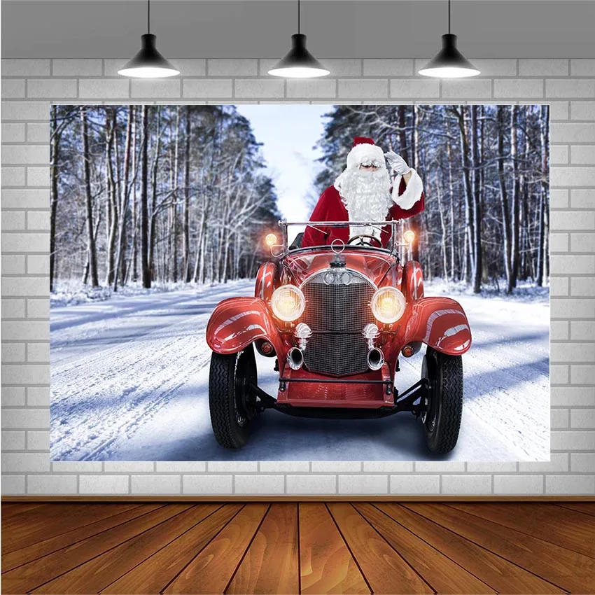 Avezano Photography Backgrounds Winter Merry Christmas Santa Claus Forest Backdrops Photo Studio Photocall Photozone Decoration |
