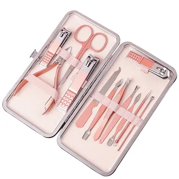 

12pcs/set Manicure Pedicure Toe Art Cutter Trimmer Scissor Tweezer Knife Kit Portable Stainless Steel Nail Clipper Set