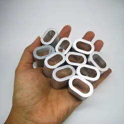 Manchons en Aluminium ovales à trou unique pour le sertissage de câbles métalliques, diamètre 10mm, 20 pièces 