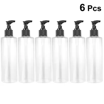 

6Pcs 250ml Plastic Press Pump Bottle Refillable Empty Bottle Travel Subpackging Bottle Accessories(Random Pump Head Color)