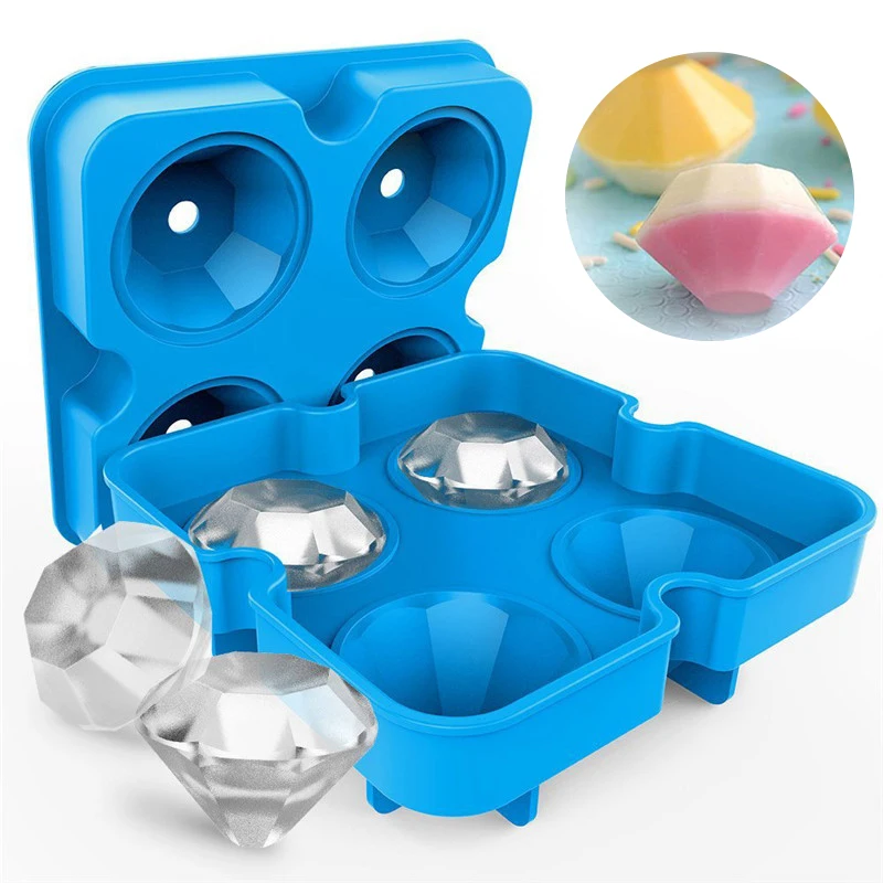 

Diamond Ice Maker Silica Gel Silicone Tray Siliconeiceballmaker Black Red Sky Blue Diamondicetray Icecubefreezemold