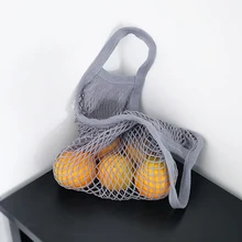 Качественная хлопковая сетчатая многоразовая сумка для покупок сетчатая струнная фруктовая сумка модная ручная переноска пляжная тканая сумка сетчатый мешок хозяйственная сумка