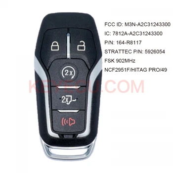 

KEYECU Smart Remote Key 4+1 Button FSK 902MHz HITAG PRO 49 Chip for Ford F150 F250 2015 2016 2017 FCCID: M3N-A2C31243300